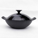 WOK ŻELIWNY 24cm METALOWA POKRYWA GIPFEL 1316