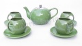 Zestaw do herbaty porcelanowy Imbryk 1L Czarka x 4 zielony